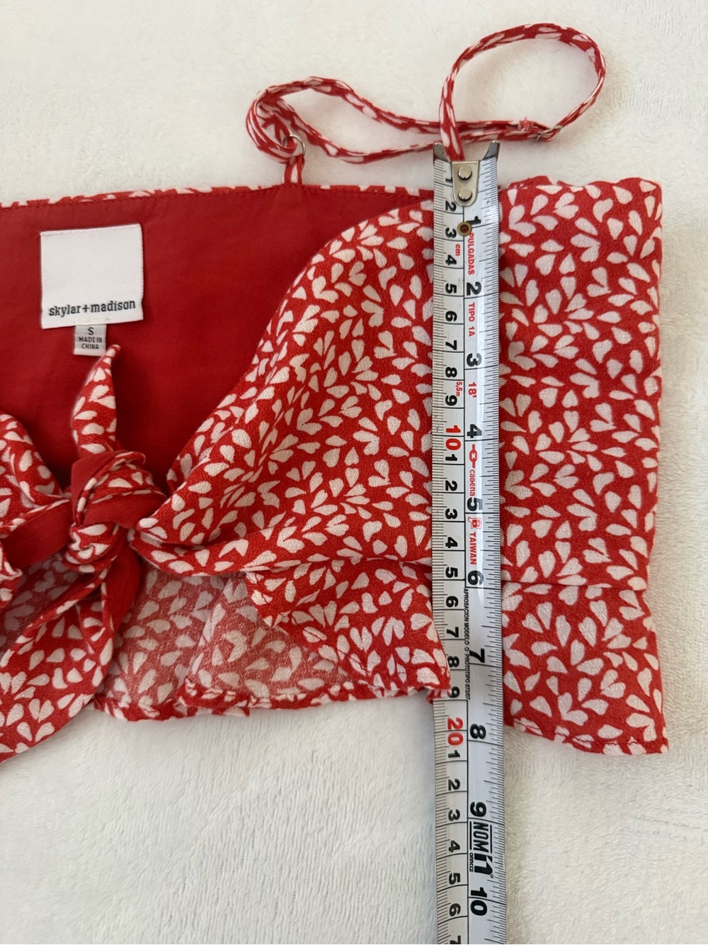 Skylar + Madison Red Floral Tie Front Crop Top & High Low Maxi Skirt Set Small - Picture 5 of 11